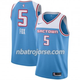 Män Sacramento Kings Tröja De'Aaron Fox 5 2018-19 Nike City Edition Blå Swingman